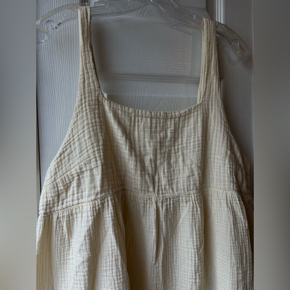 XL Stars Above Cotton Cream Gauze Pockets Dress Night Wear Gown Cottagecore - Picture 3 of 8